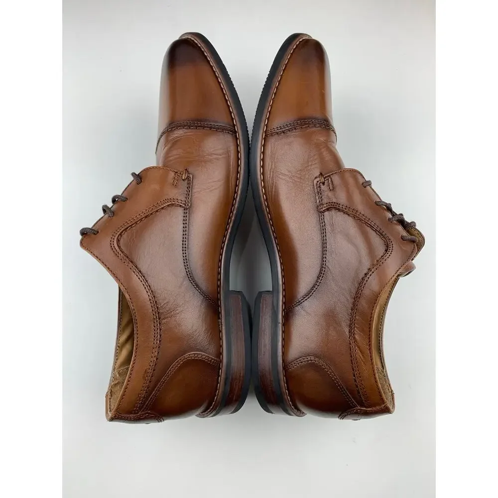 Nunn Bush Westfield Oxford Dress Shoes Brown Leather Cap Toe Comfort Gel Mens 12